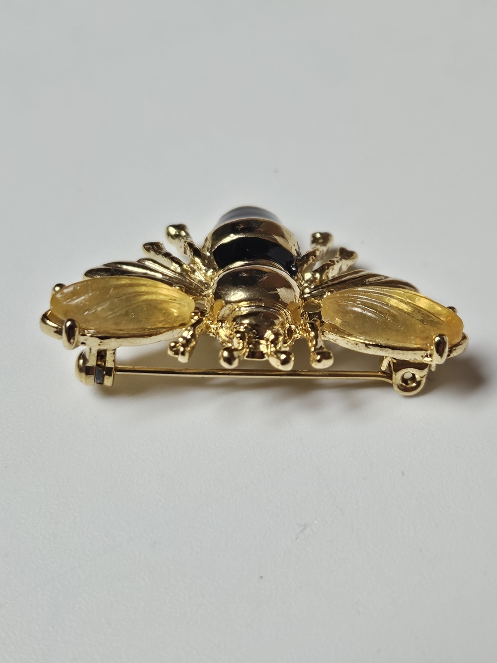 Napier Gold and Black Bee Pin Brooch - Picture 5 of 6